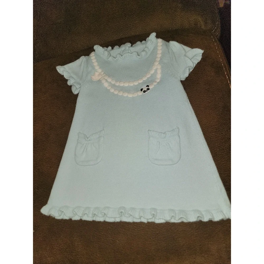 Gymboree layette‎ line panda blossom sweater dress size 6 12 months